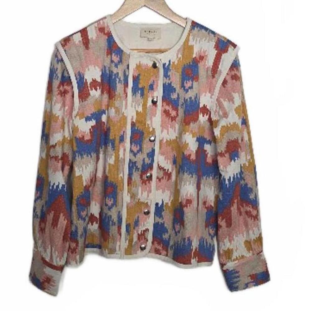 Sezane Elouise Jacket Ikat Embroidery Size 40 US 8 NWOT